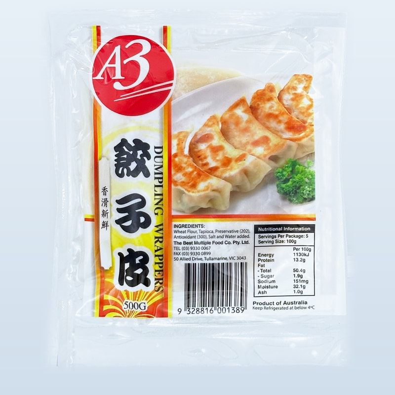 A3 Dumpling Wrappers (餃子皮) — 500g pack